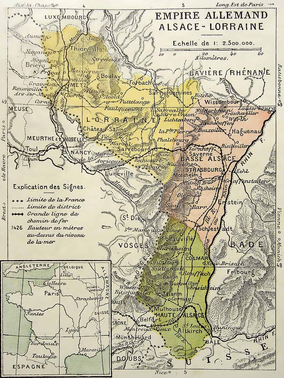 Retrouver ses ancêtres en Moselle : le guide indispensable en 5 étapes 4 généalogie Moselle annexée 1871-1918 Empire allemand carte historique