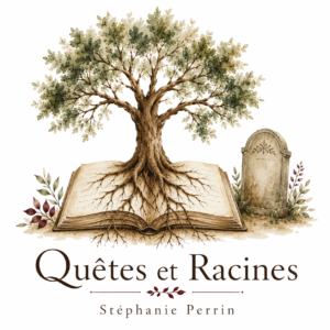 Logo Quêtes et Racines - Stéphanie Perrin