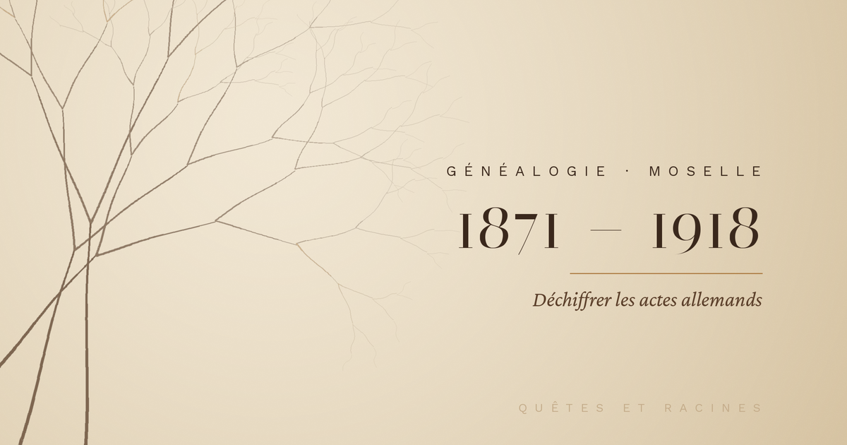 Généalogie Moselle annexion 1871-1918 - actes d’état civil allemands en écriture gothique