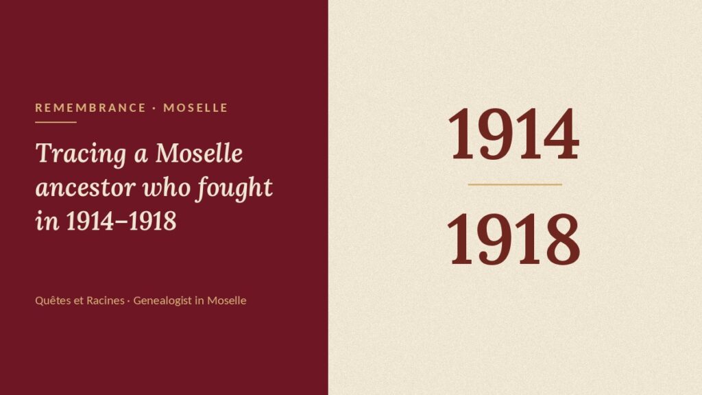 Remembrance Day: How to Trace a Moselle Ancestor Who Fought in WWI 1 Remembrance Day: tracing a Moselle ancestor who fought in 1914–1918